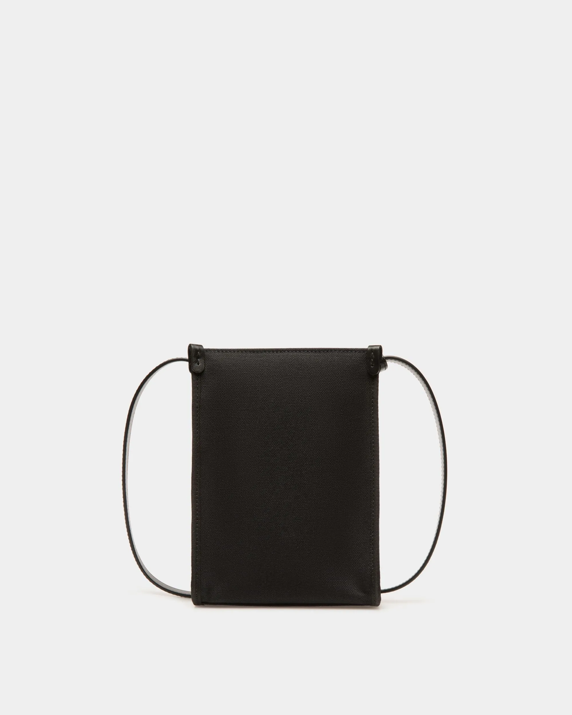 Easy Bally Crossbody Bag In Black Cotton Canvas