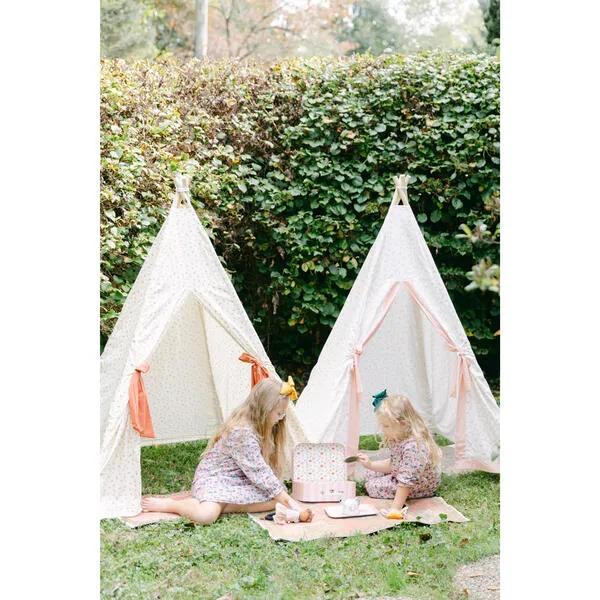 E&E Scarlett Play Tent, Cream Ditsy/Terracotta