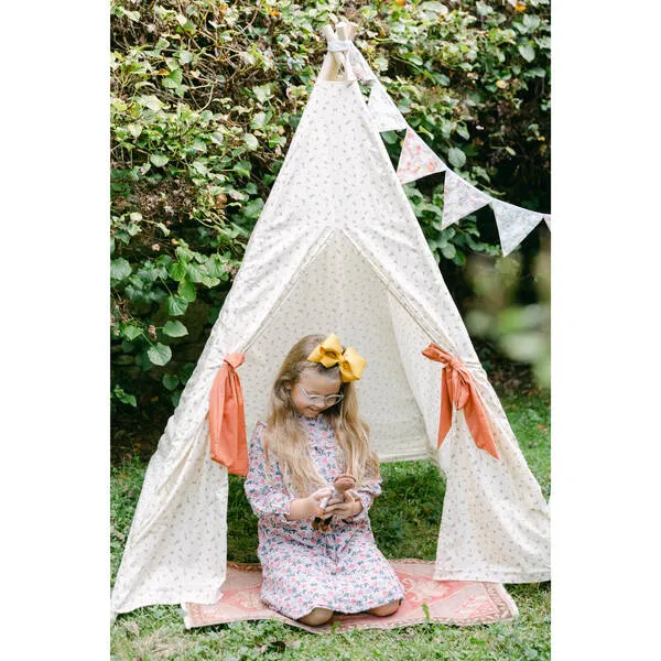 E&E Scarlett Play Tent, Cream Ditsy/Terracotta