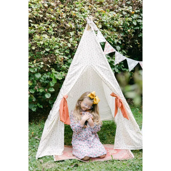 E&E Scarlett Play Tent, Cream Ditsy/Terracotta