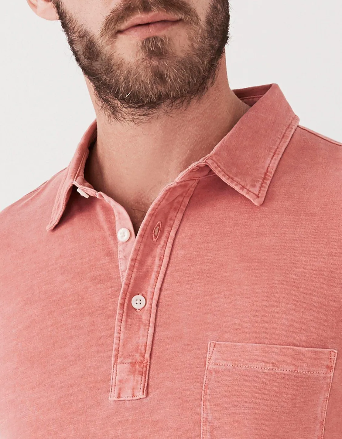 Faherty Sunwashed Polo - Faded Red 