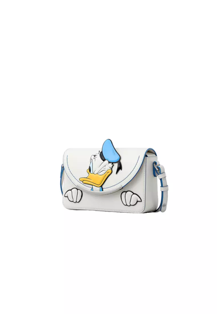 FION Donald Duck White Leather Crossbody & Shoulder Bag