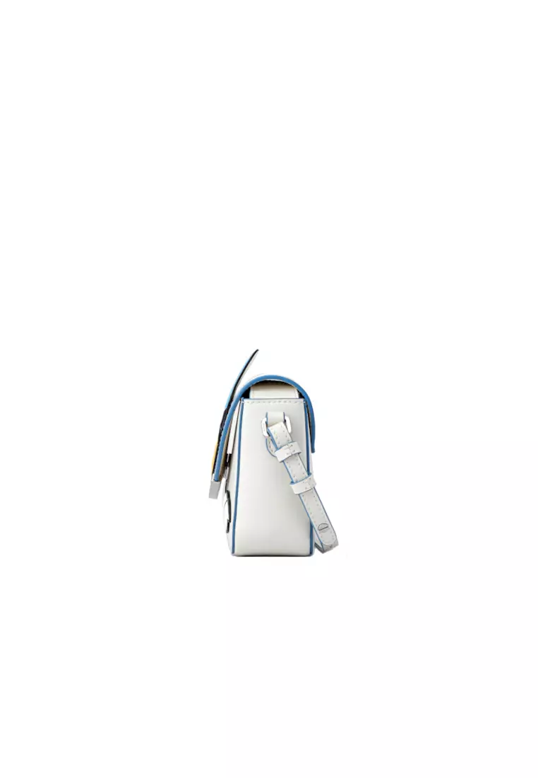 FION Donald Duck White Leather Crossbody & Shoulder Bag