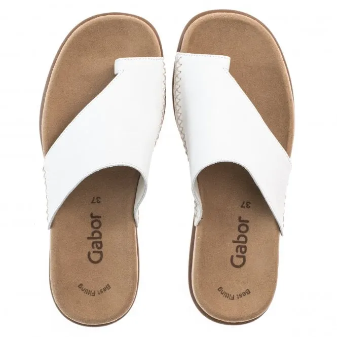 Gabor  Womens 700.21 Lanzarote White Leather Mules