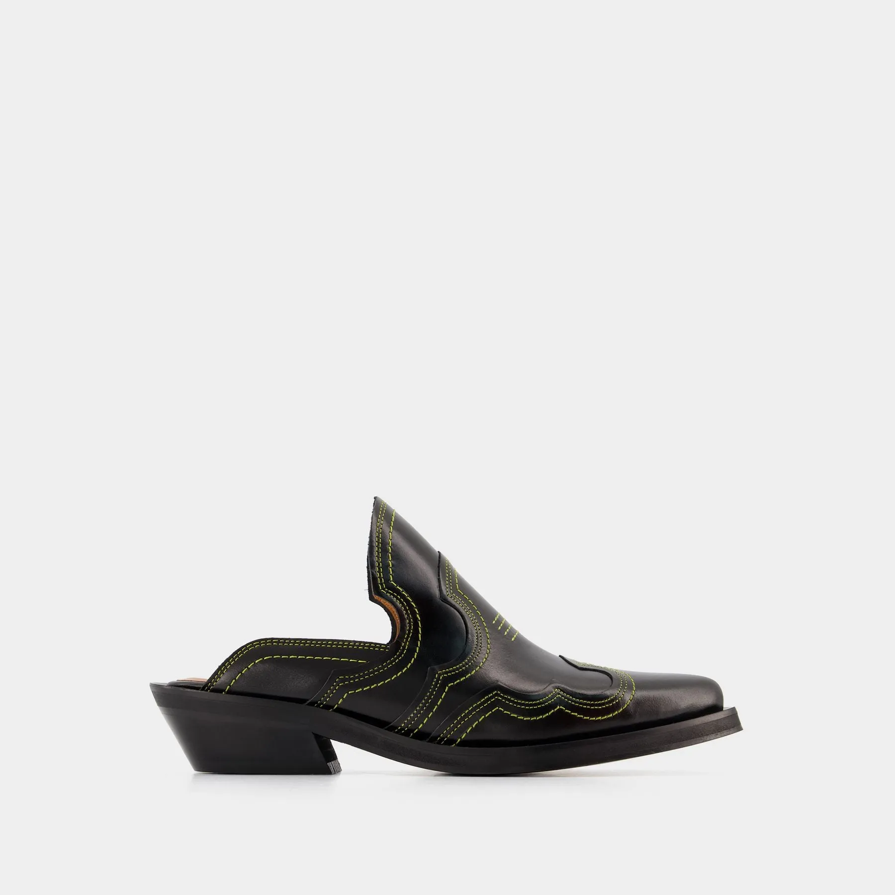 Ganni  Western Mules - Ganni - Black/Yellow - Leather