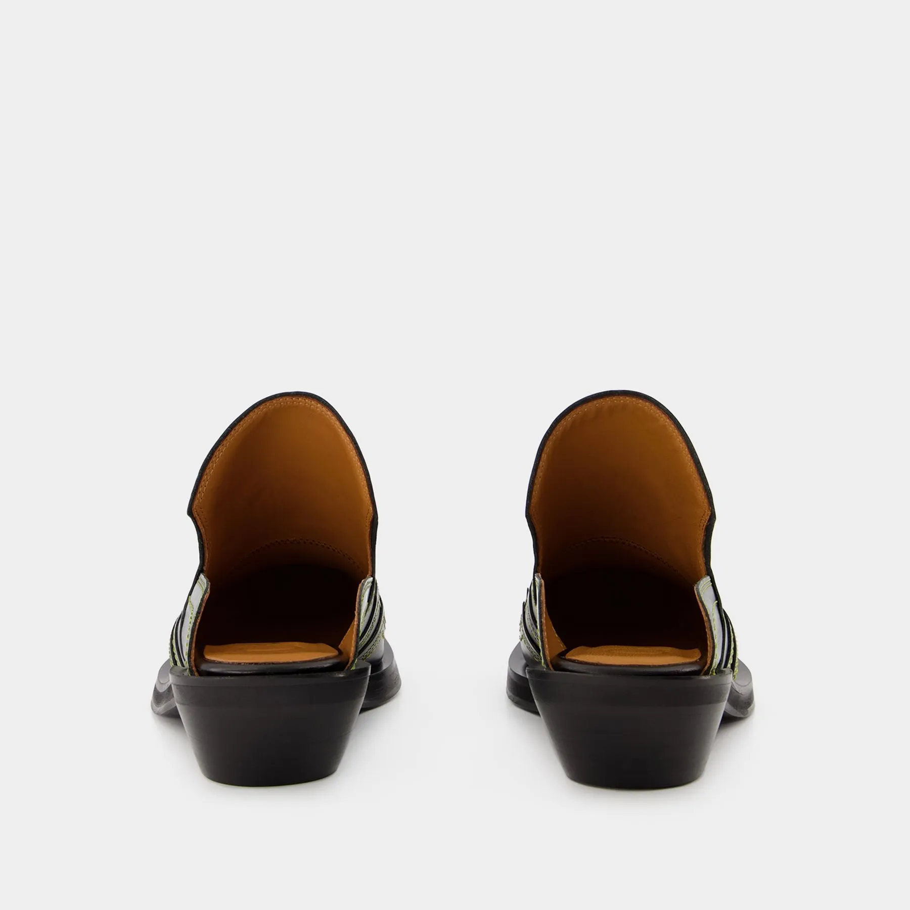 Ganni  Western Mules - Ganni - Black/Yellow - Leather