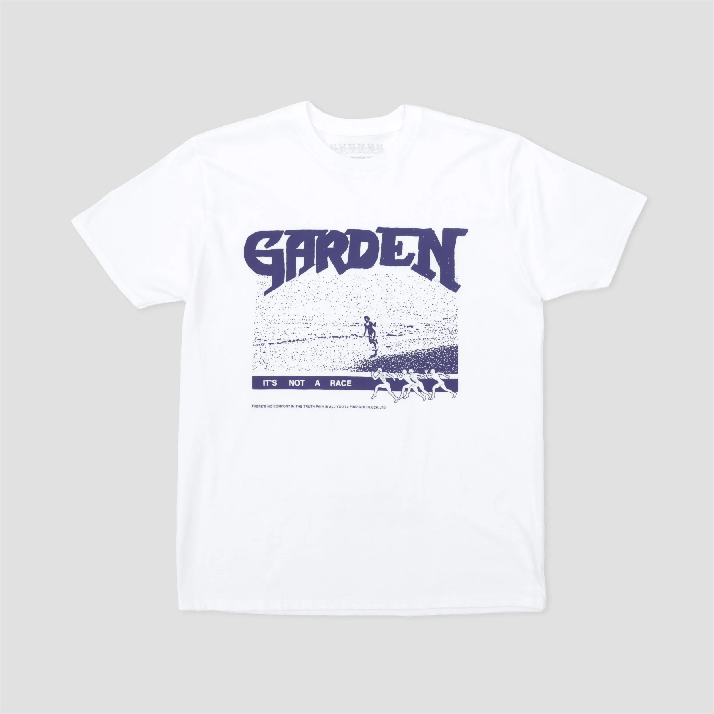 Garden Skateboards Not A Race T-Shirt Purple / White