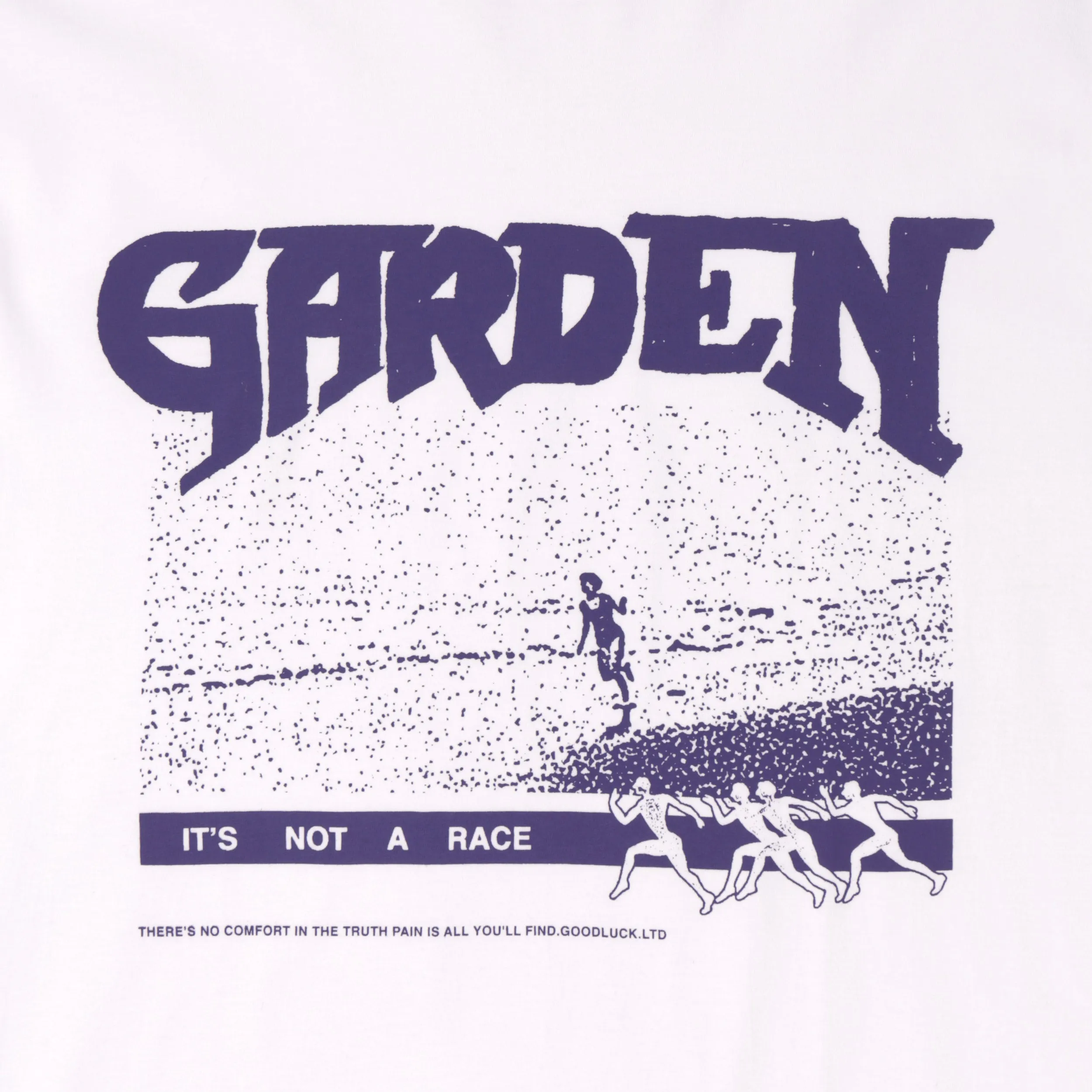 Garden Skateboards Not A Race T-Shirt Purple / White