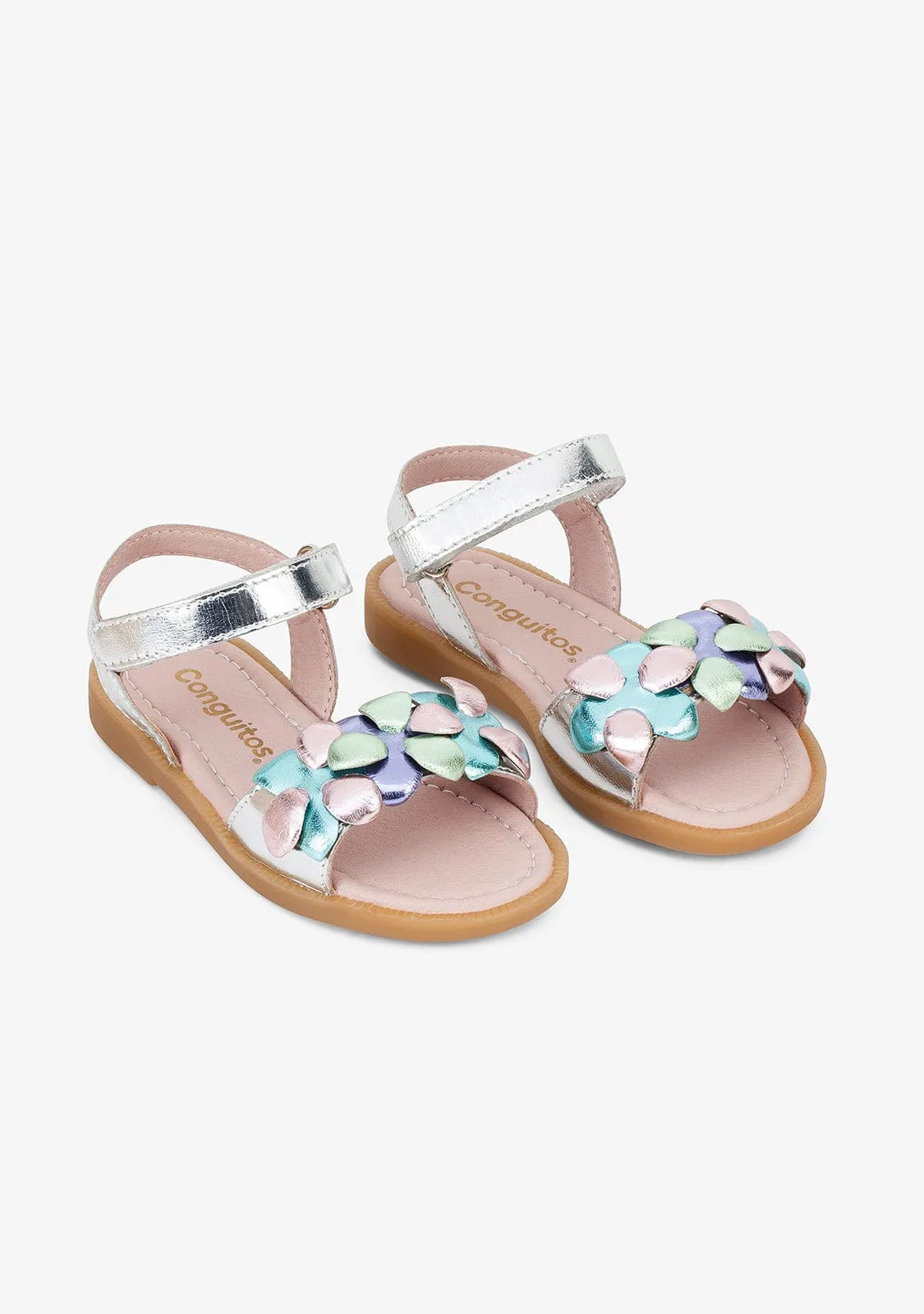 Girl's Flowers Multi Leather Sandals