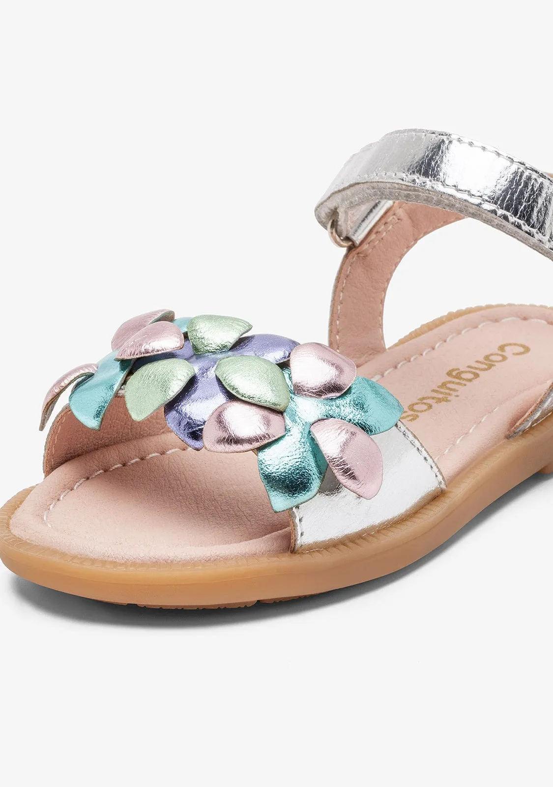 Girl's Flowers Multi Leather Sandals