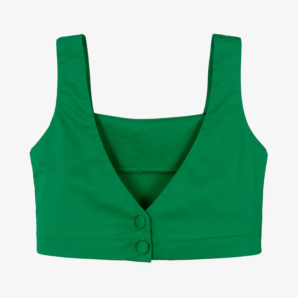 Girls Green Sleeveless Top