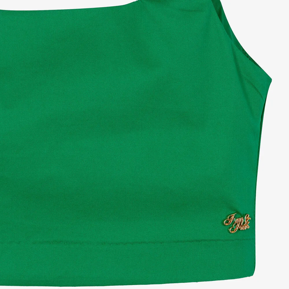 Girls Green Sleeveless Top