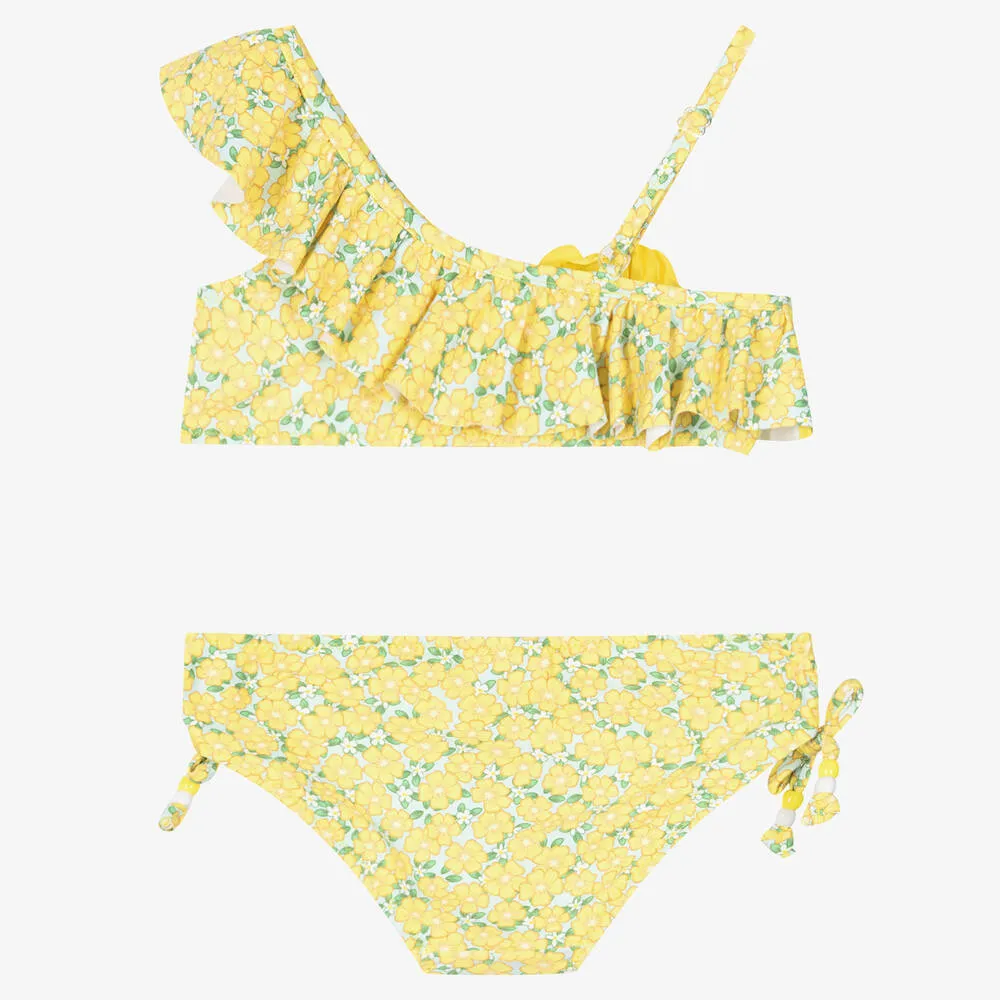 Girls Yellow Floral Bikini