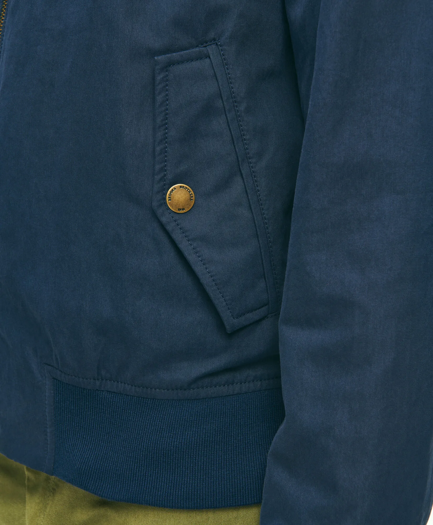 Green Harrignton Jacket in Cotton Blend in Green for Men | Brooks Brothers® UK