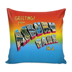 Greetings From Asbury Park Pillow with Insert