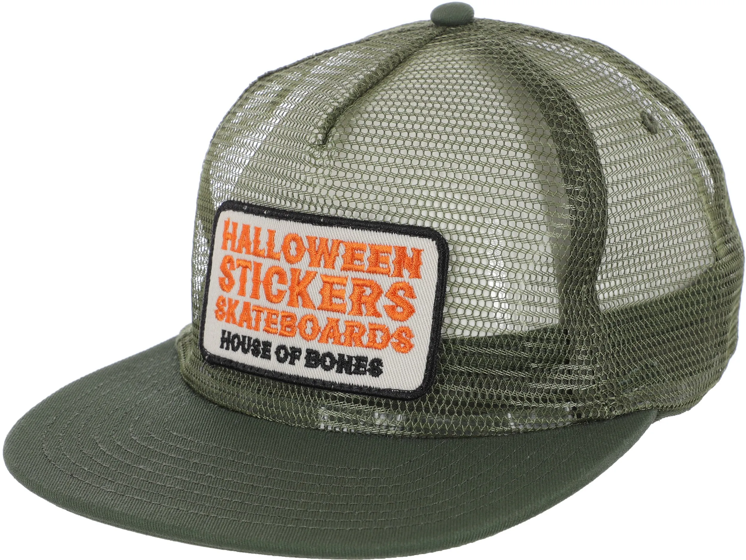 Halloween Stickers Skateboards House Of Bones Trucker Hat