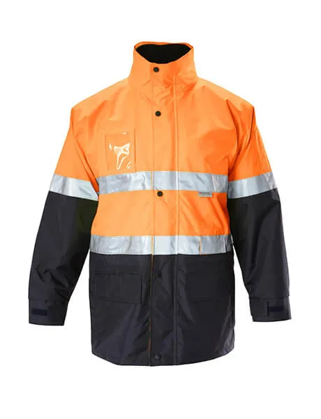 Hard Yakka Foundations Hi Visibility 6 In 1 Two Tone Jacket With Tape (Y06556)-