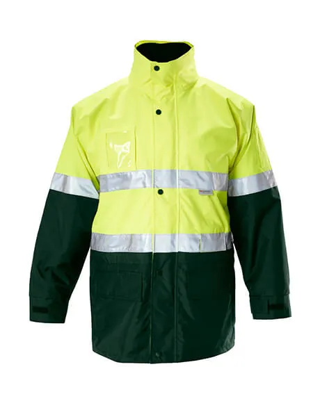 Hard Yakka Foundations Hi Visibility 6 In 1 Two Tone Jacket With Tape (Y06556)-