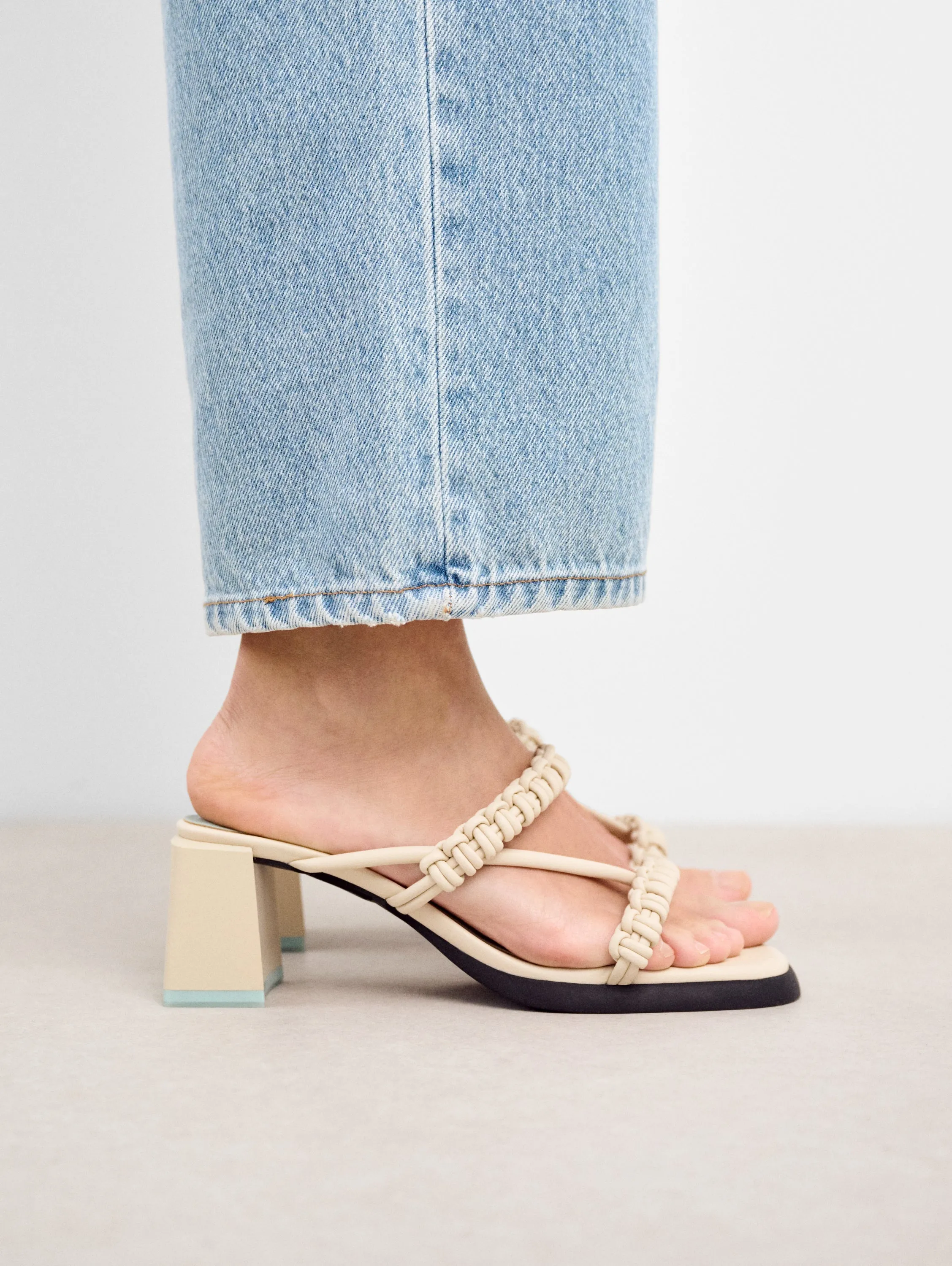 HEELED SANDALS MONACO OFF WHITE