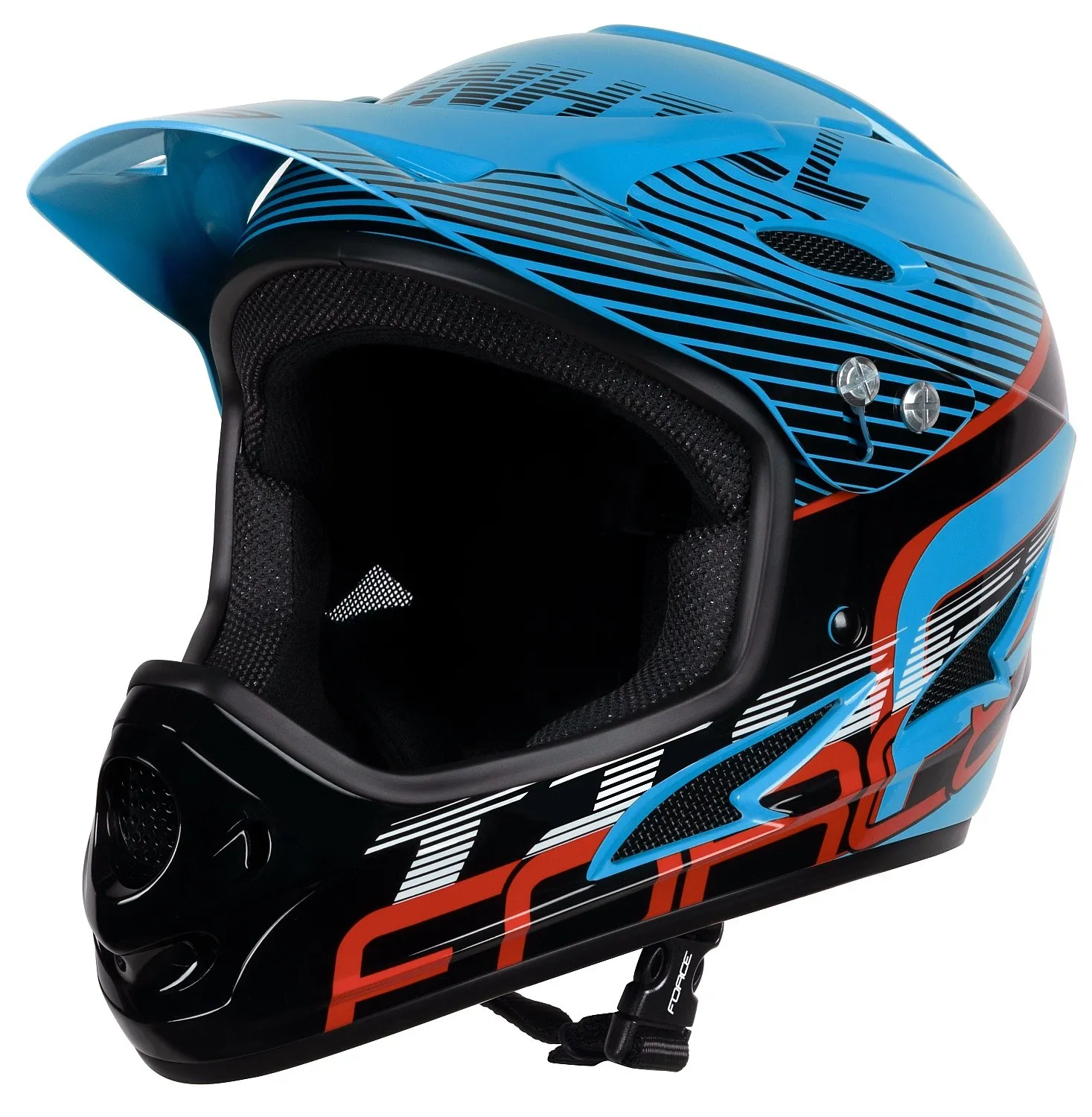 helmet FORCE Tiger Downhill - Blue/Black/Red