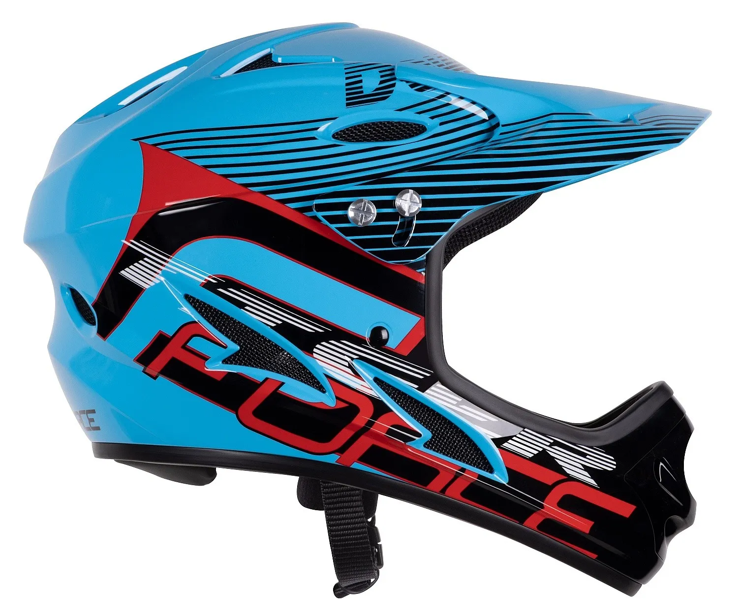 helmet FORCE Tiger Downhill - Blue/Black/Red