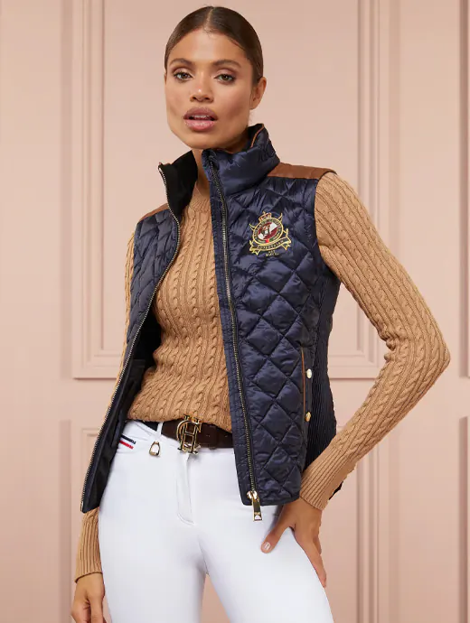 Holland Cooper Diamond Quilt Classic Gilet Navy