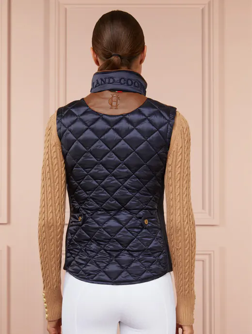 Holland Cooper Diamond Quilt Classic Gilet Navy