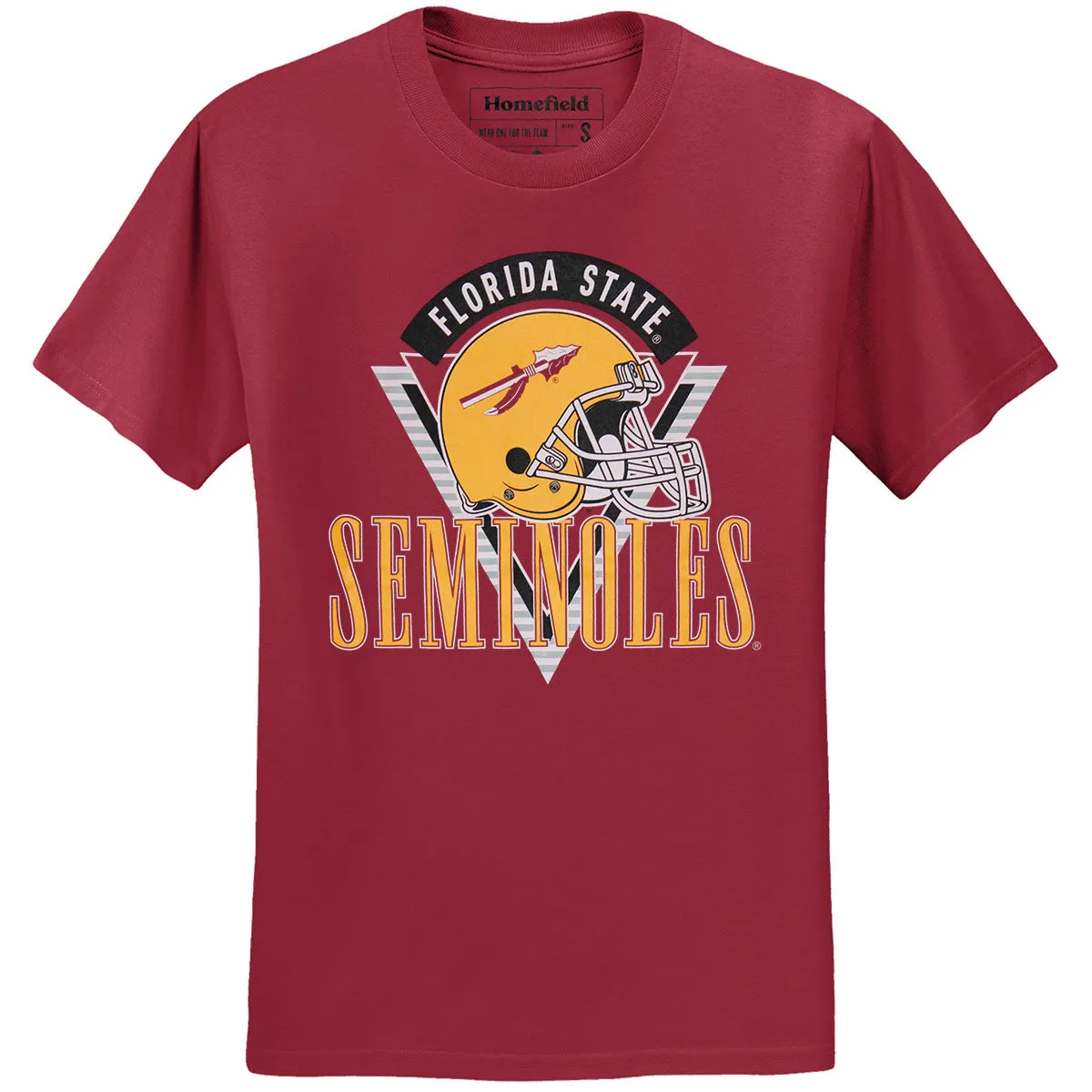 Homefield Men's Vault Florida State Seminoles Helmet Design Short Sleeve T-shirt - Cardinal