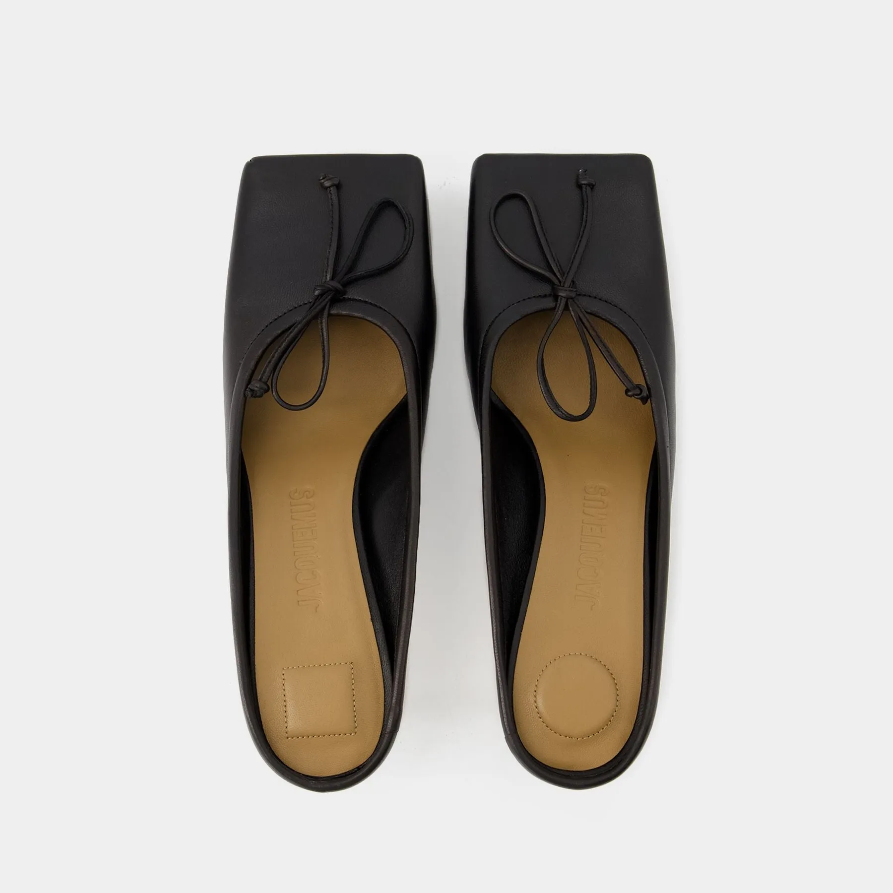 Jacquemus  Ballerina Heeled Mules - Jacquemus - Leather - Black