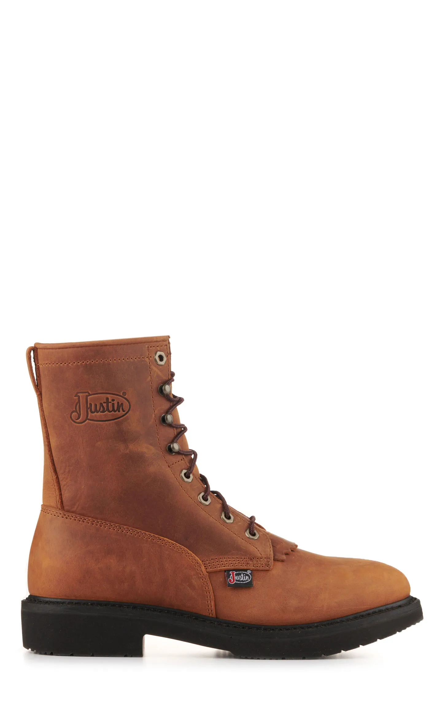 Justin Men's Livestock Aged Brown Soft Round Toe Lace Up Work Boot