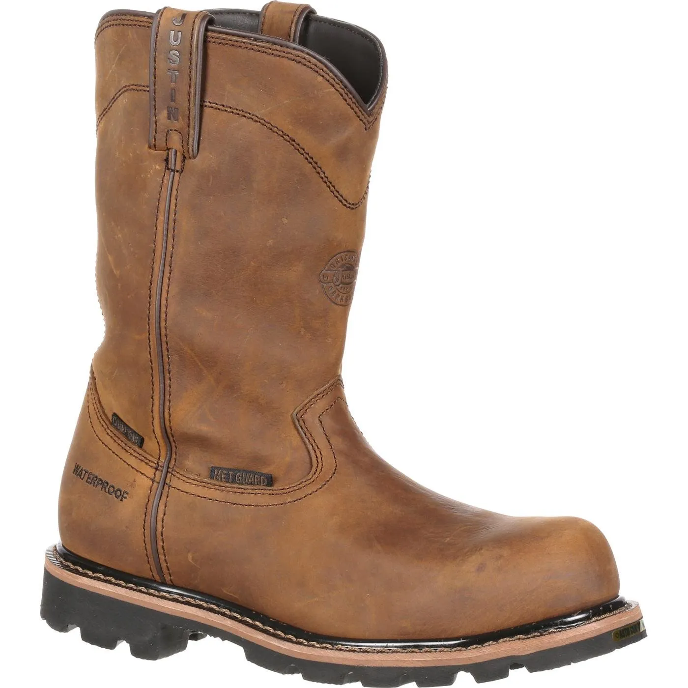 Justin Work Worker II™ Pulley Composite Toe Internal Met Guard Waterproof Western Work Boot