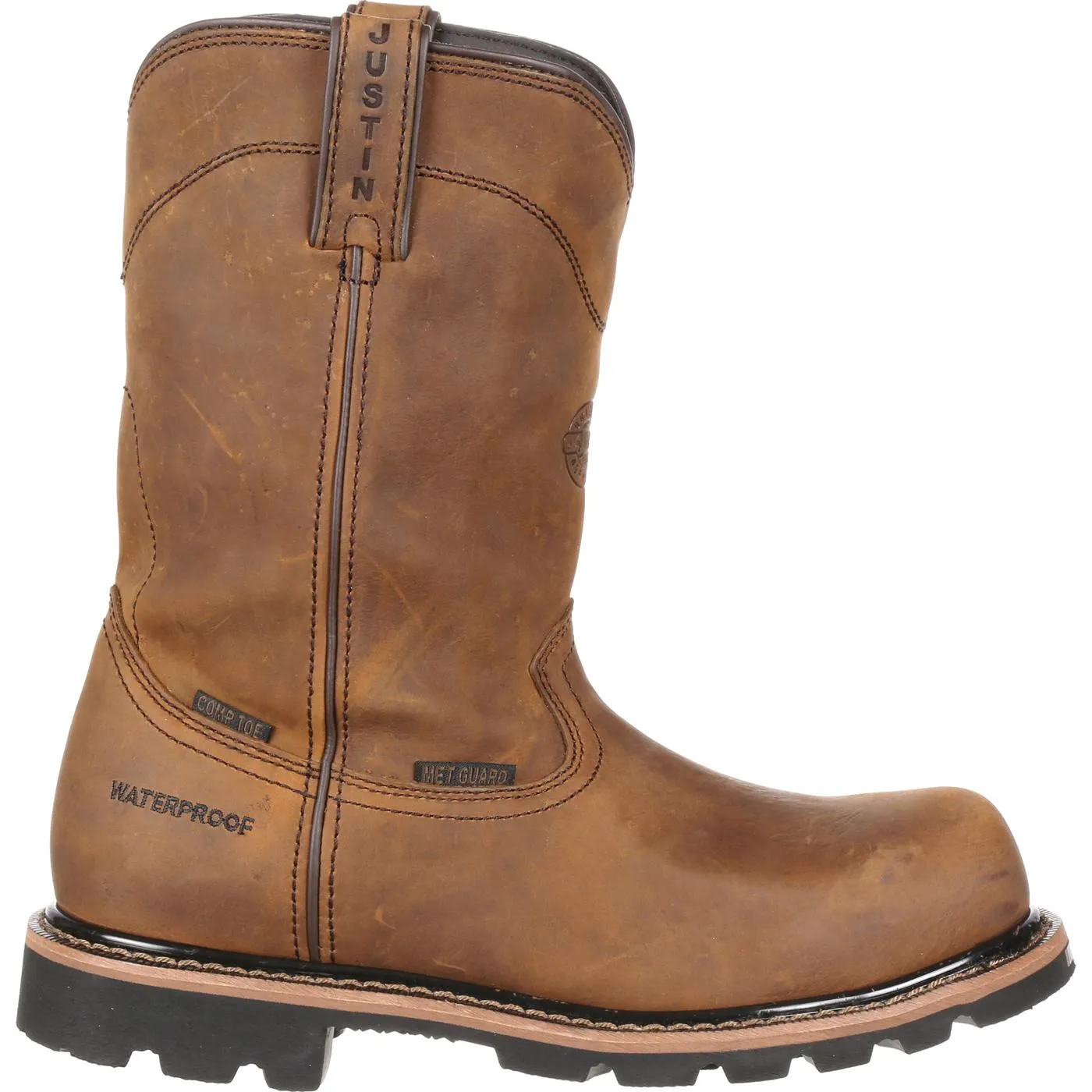 Justin Work Worker II™ Pulley Composite Toe Internal Met Guard Waterproof Western Work Boot