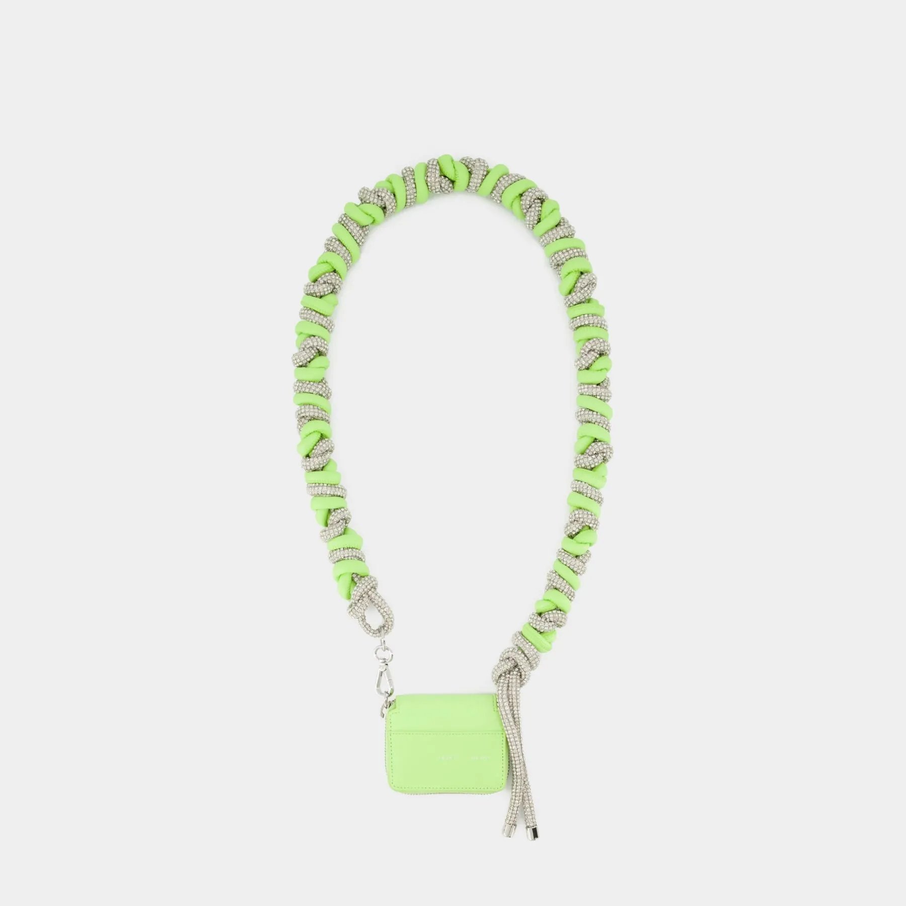 Kara  Crystal Phone Cord Bike Crossbody Bag - Kara - Green - Leather