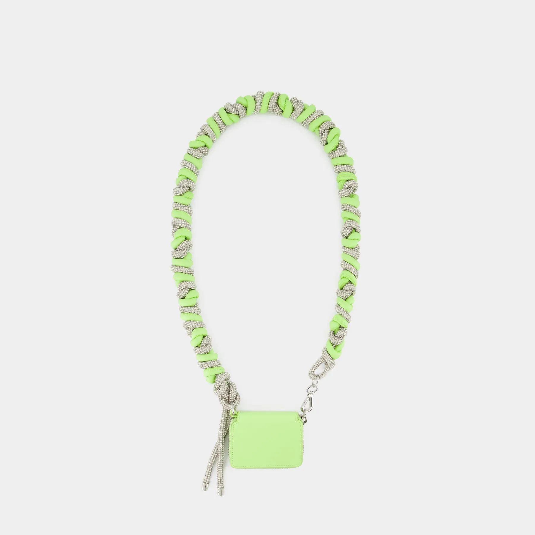 Kara  Crystal Phone Cord Bike Crossbody Bag - Kara - Green - Leather