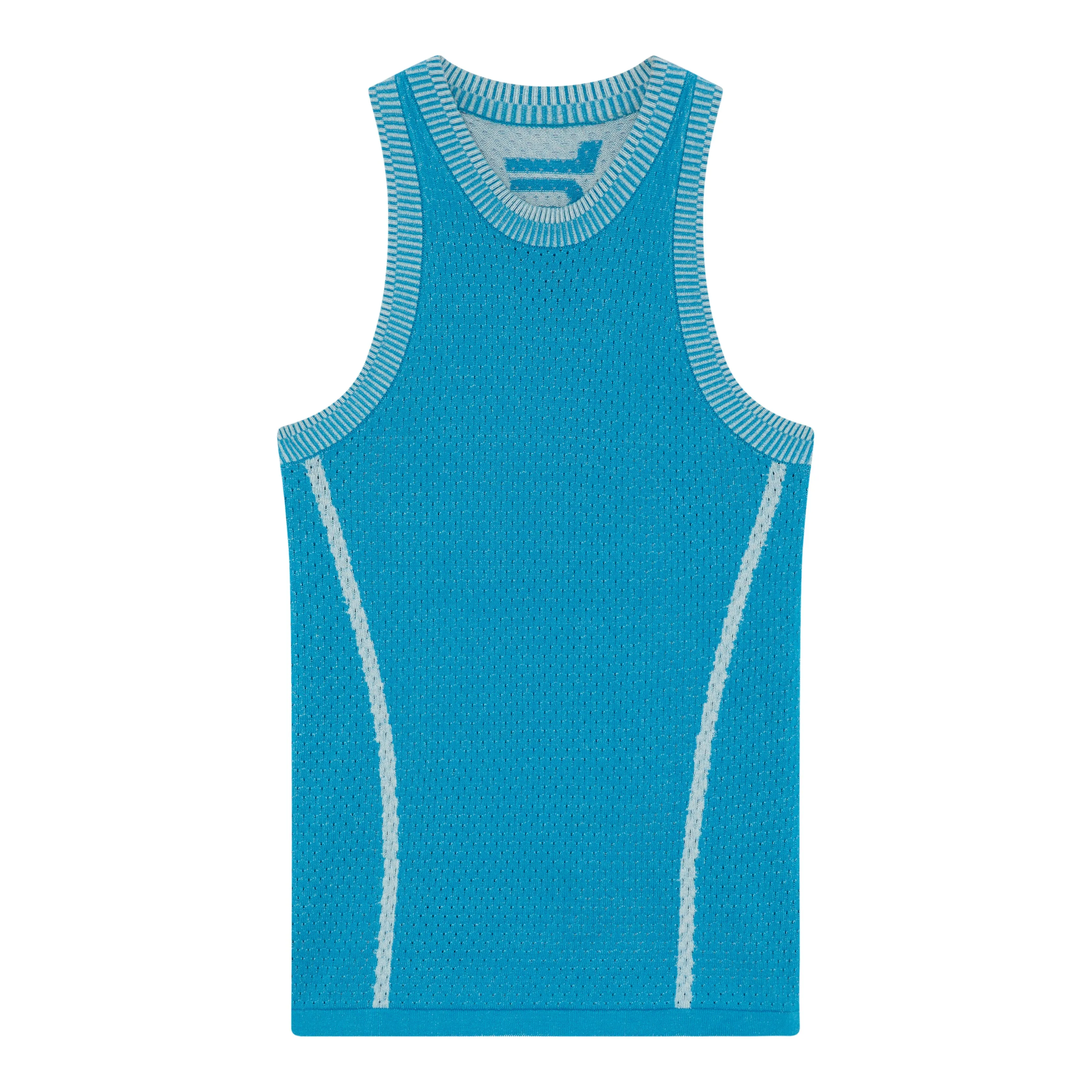 KNITTED MESH VEST - TURQUOISE