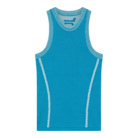 KNITTED MESH VEST - TURQUOISE