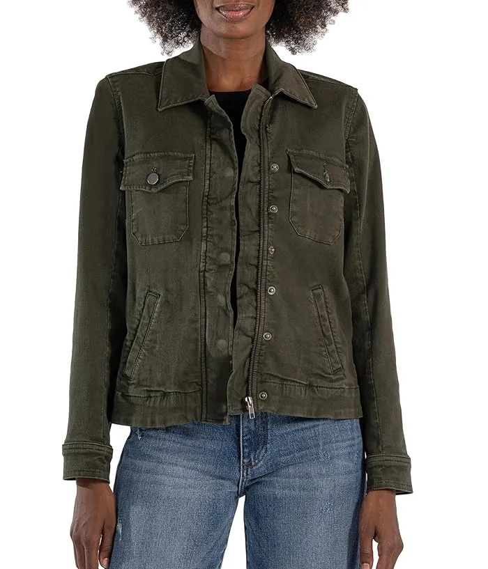 KUT from the Kloth Amanda Boxy Jacket Frt Flap Pockets Frt Flap Welt Pockets