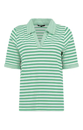 Ladies Contrast Stripe Polo Tee