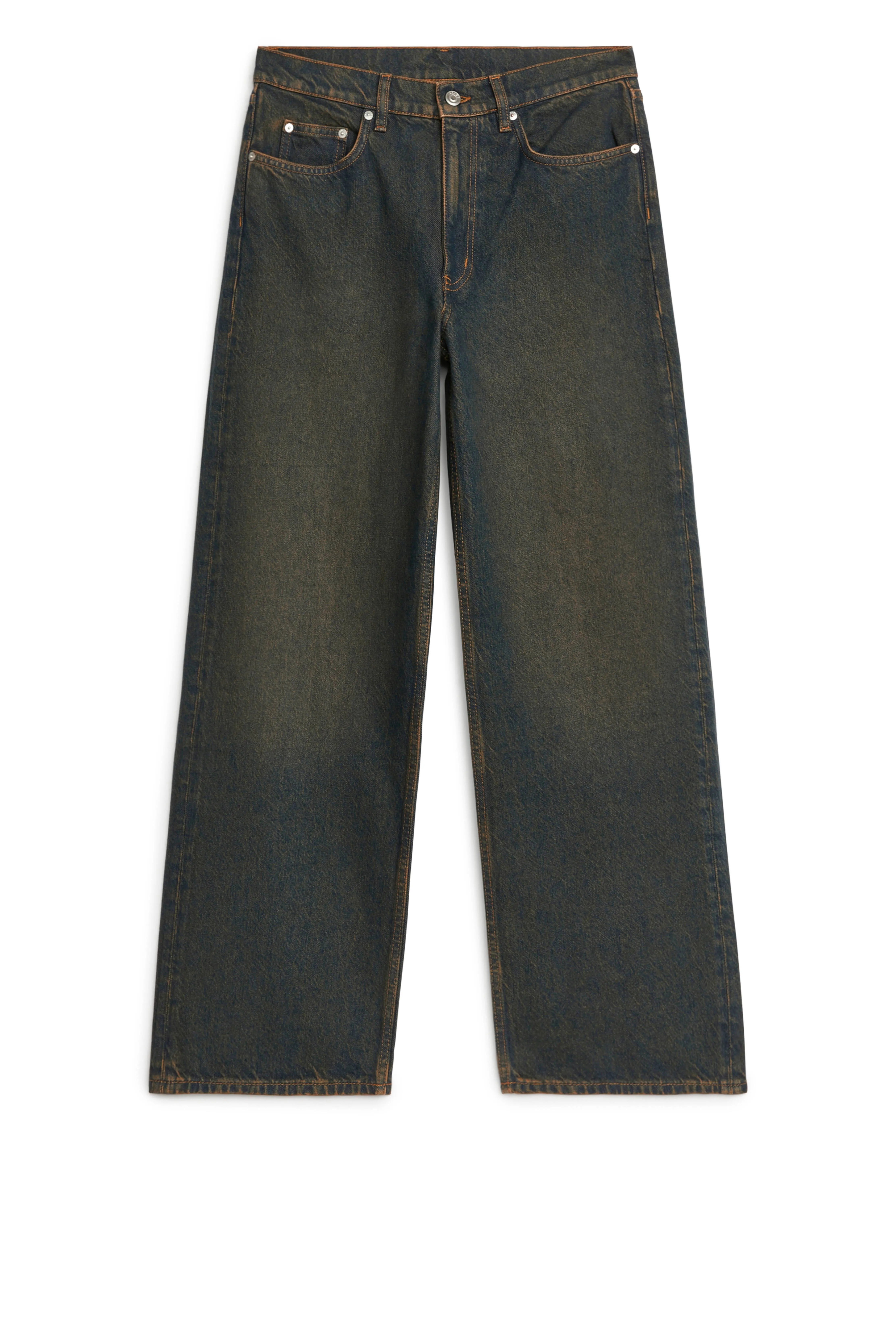 LARK Loose Jeans - Regular waist - Long - Dark Blue - Ladies | H&M GB