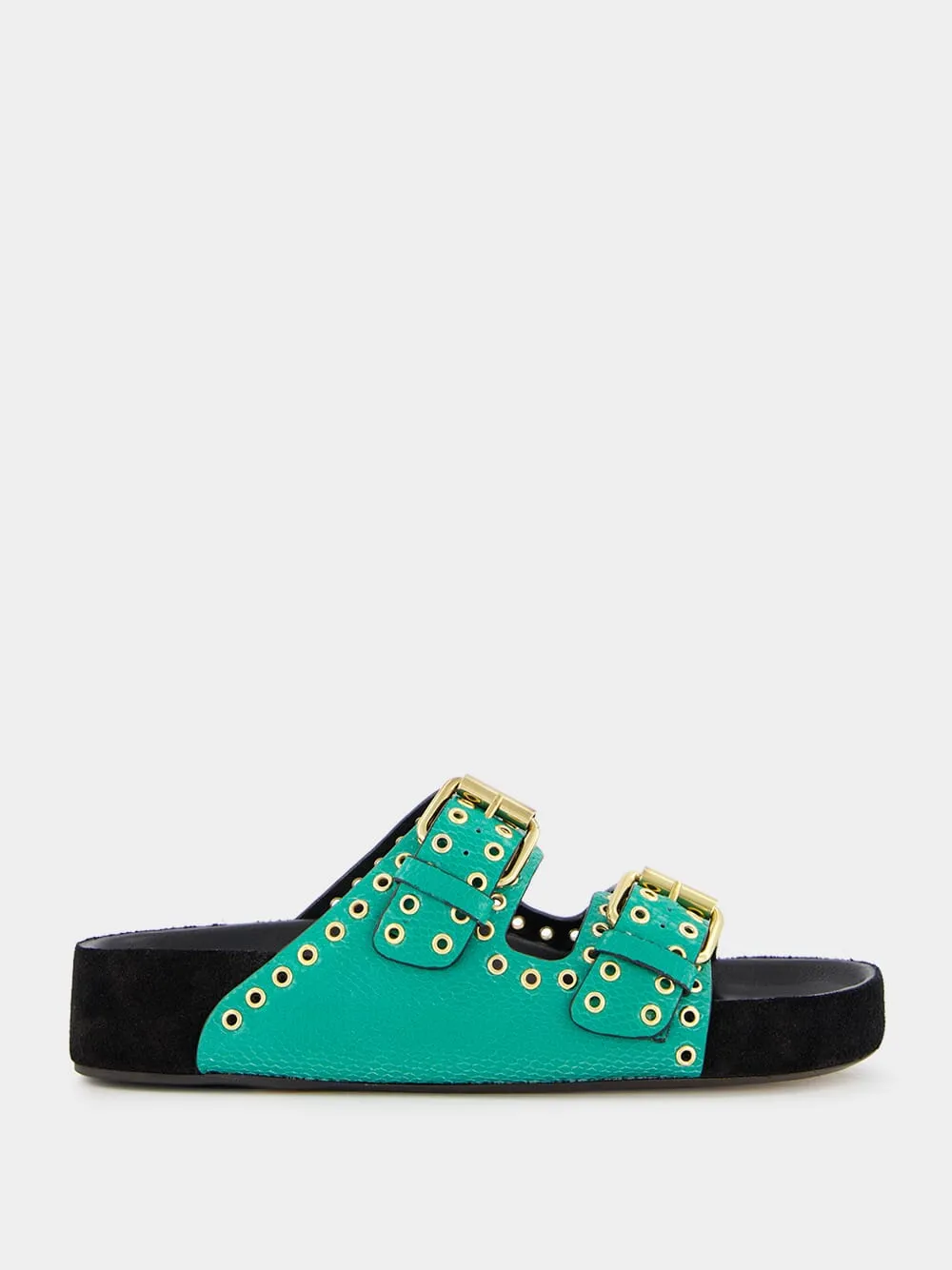 Lennyo Embellished Green Sandals