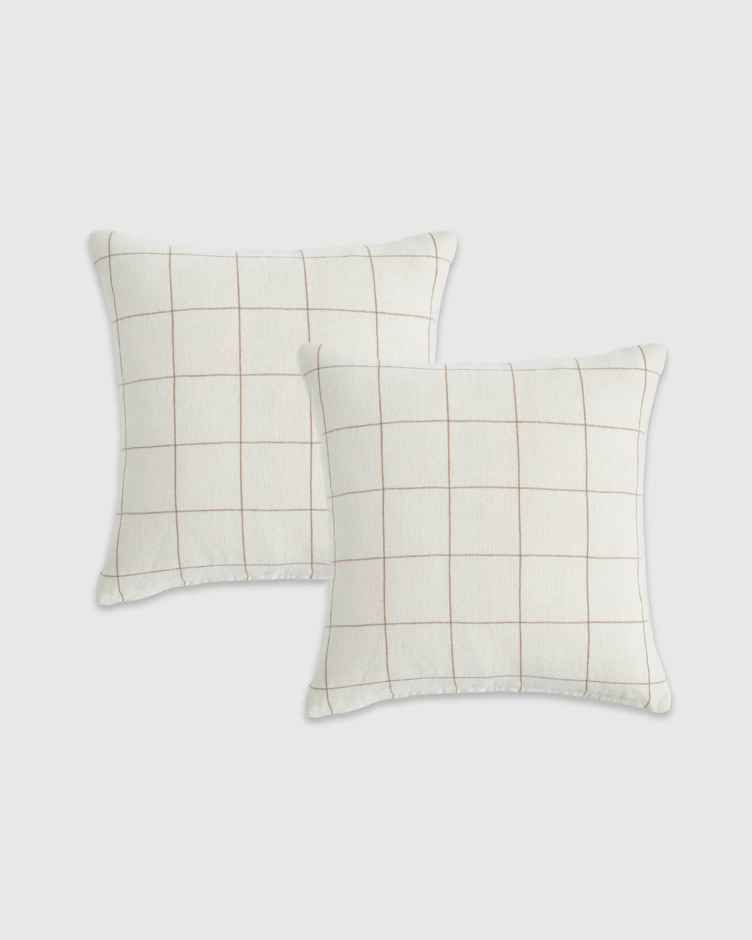 Linen Grid Pillow Cover - Set of 2