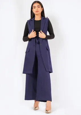 Long Vest - navy blue