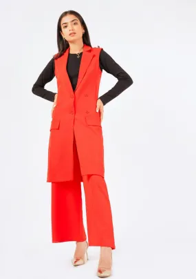 Long Vest - red