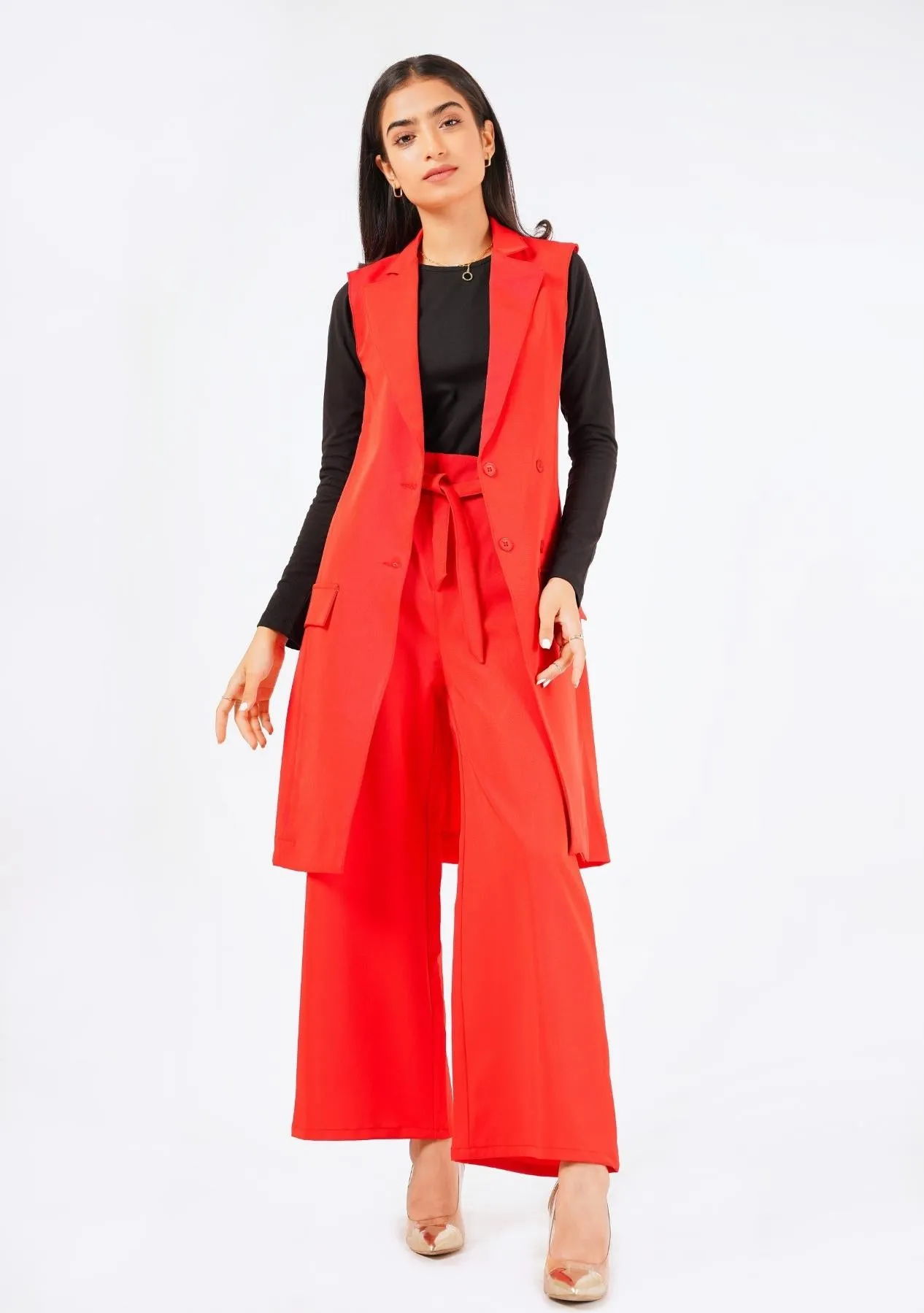 Long Vest - red