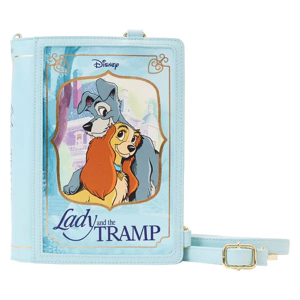 Loungefly x Disney Lady and the Tramp Book Convertible Crossbody Bag