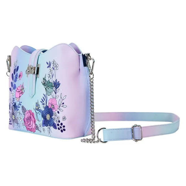 Loungefly x Disney Sleeping Beauty 65th Anniversary Floral Crown Crossbody Bag