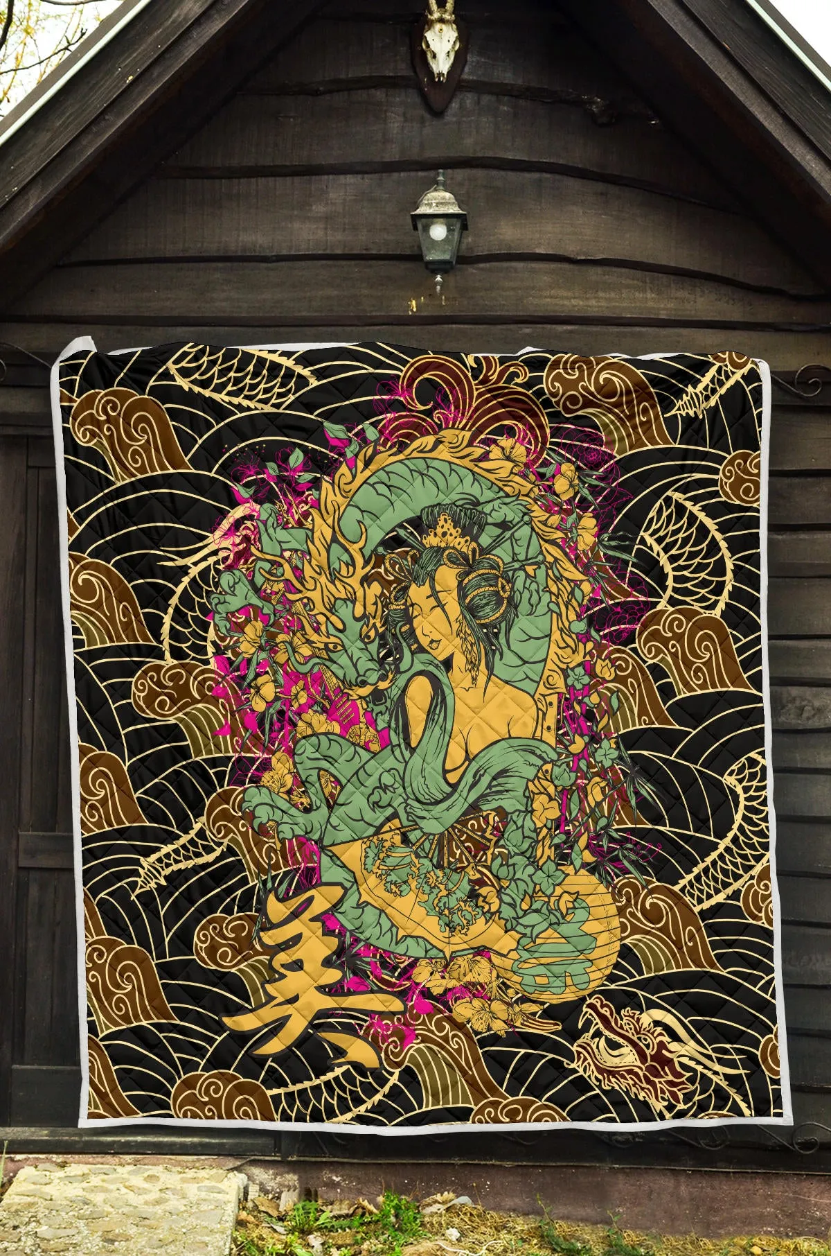 Lucky Dragon Lady Premium Quilt