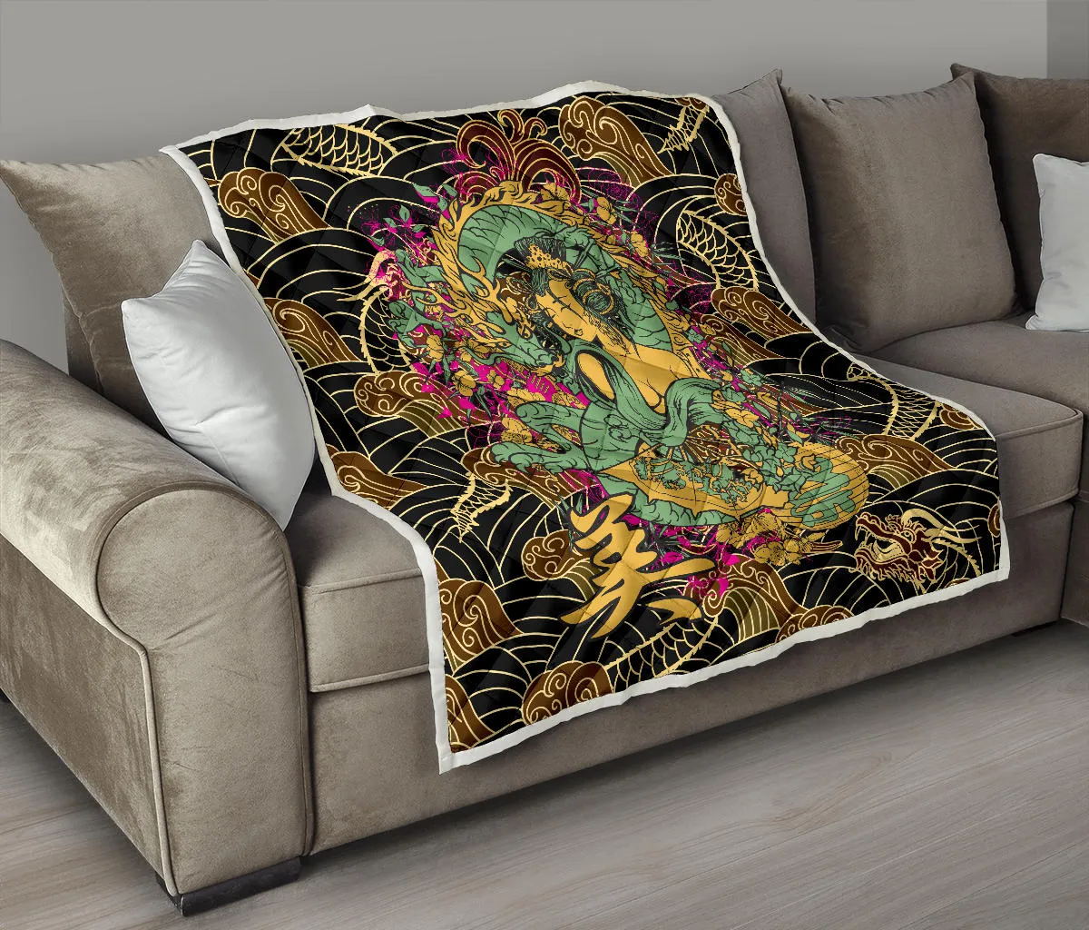 Lucky Dragon Lady Premium Quilt