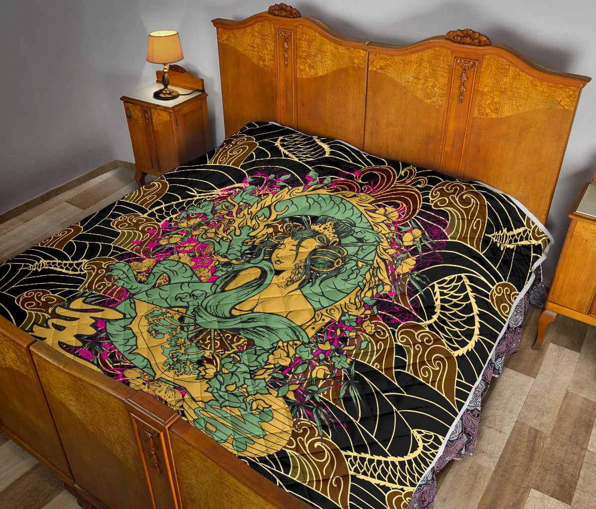 Lucky Dragon Lady Premium Quilt