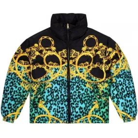 Mens Mint Leo Chain Print Reversable Quilted Jacket VJC10198